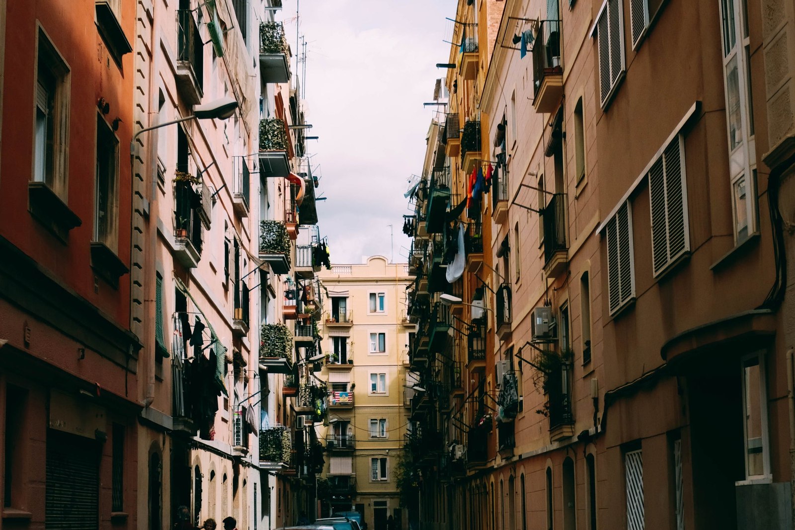 Parked Cars In Narrow Lane
